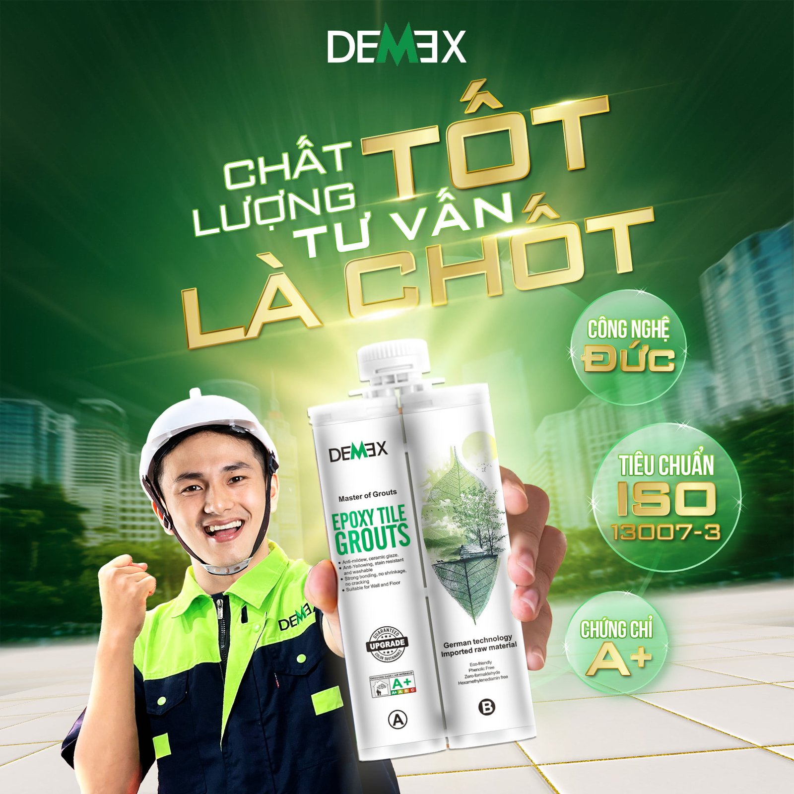 Thi công Keo chà ron Demex