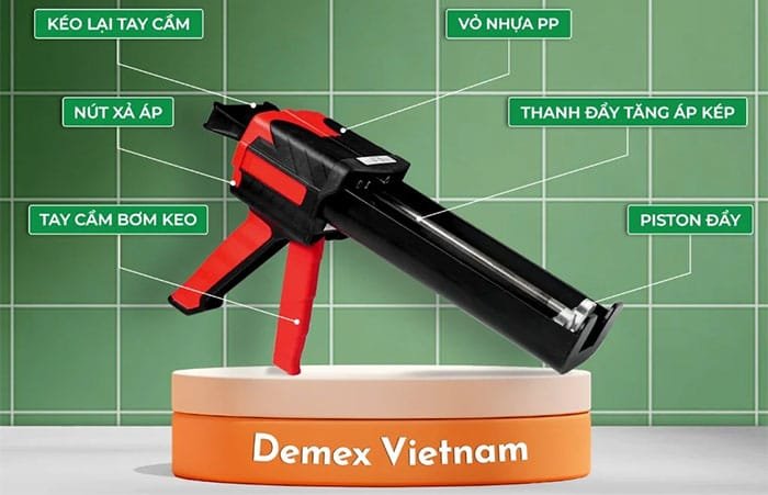 súng bắn keo chà ron thủy lực demex