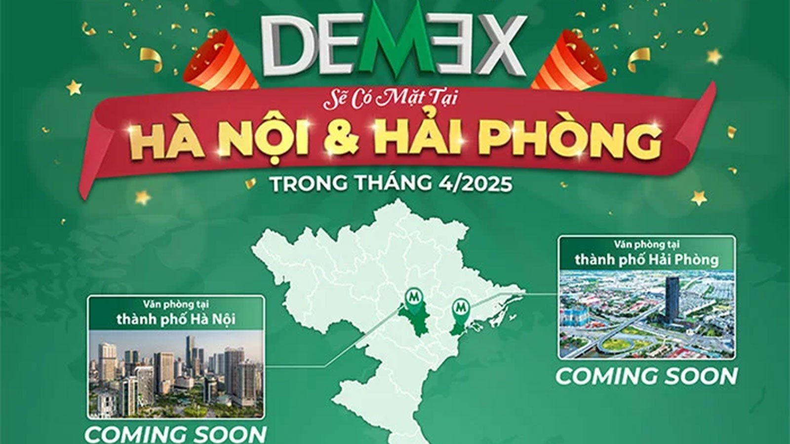 demex mở chi nhánh hải phòng, hà nội