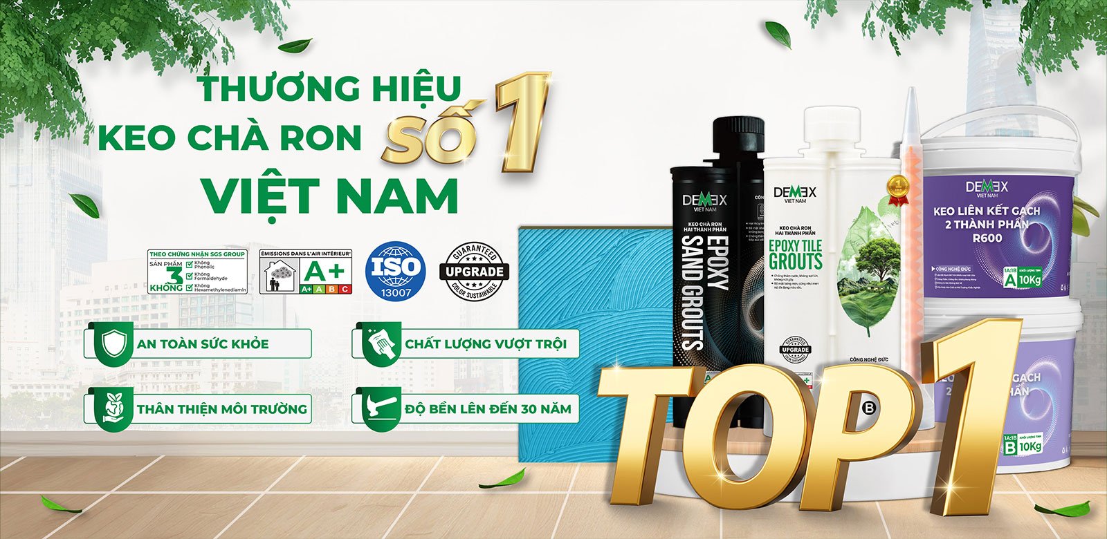keo chà ron, keo liên kết gạch demex