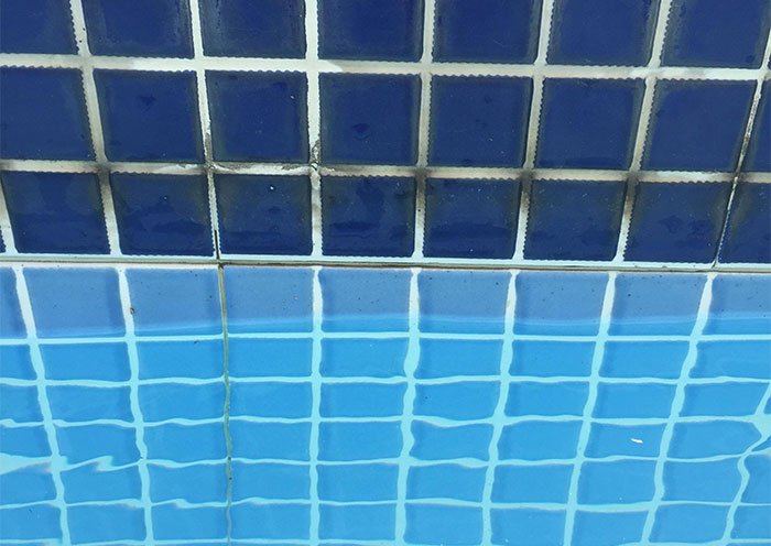 gạch bị thấm nước qua khe ron