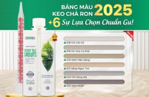 Bảng màu keo chà ron mới Epoxy bóng Demex 2025