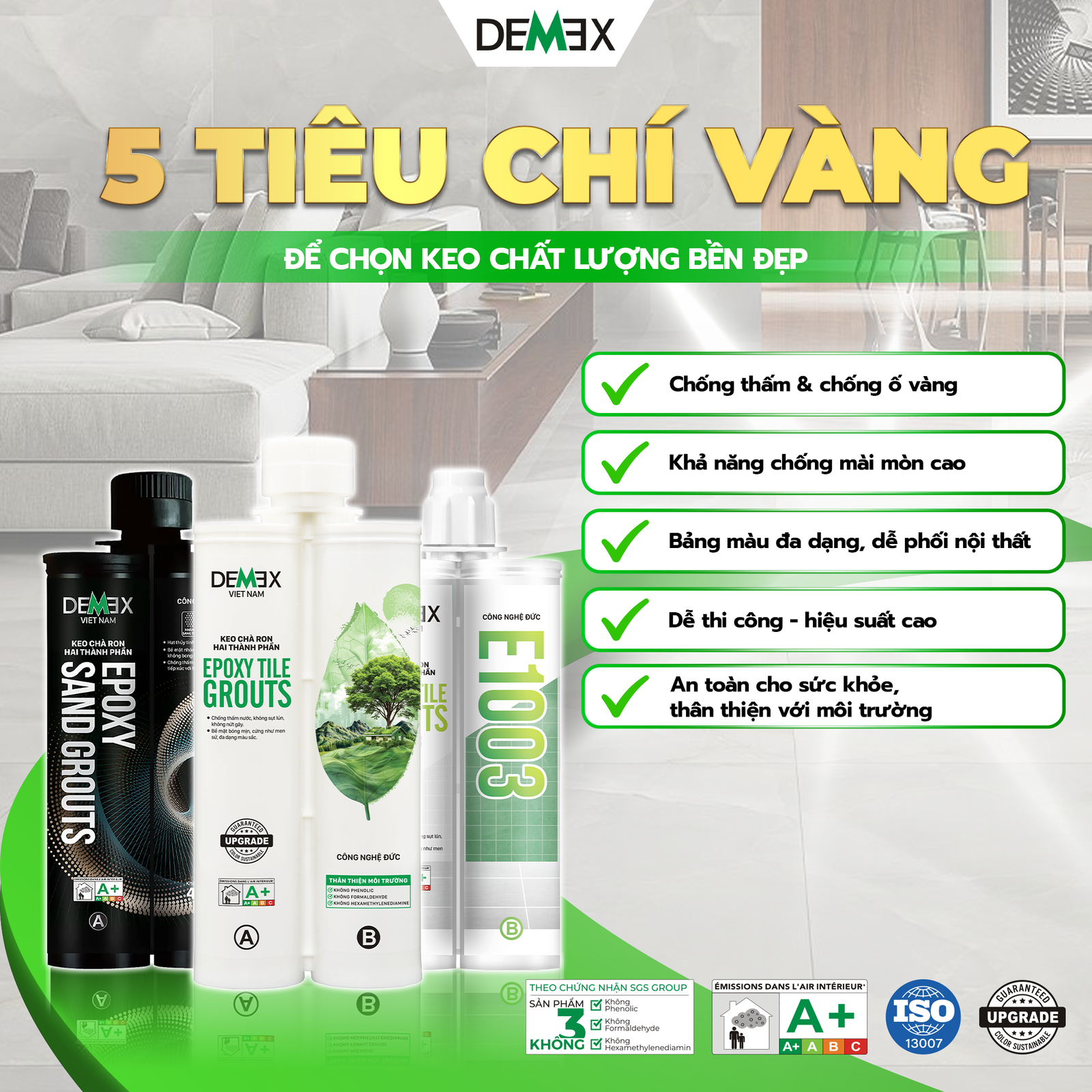 Bảng giá keo chít mạch Demex 2025