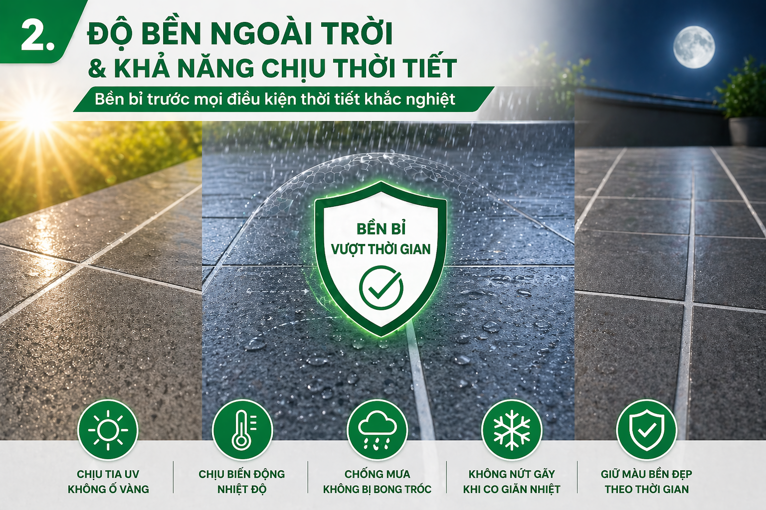 Keo chà ron chịu thời tiết tốt