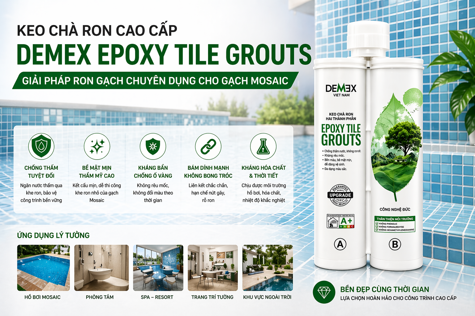 Keo chà ron cao cấp Demex Epoxy Tile Grouts