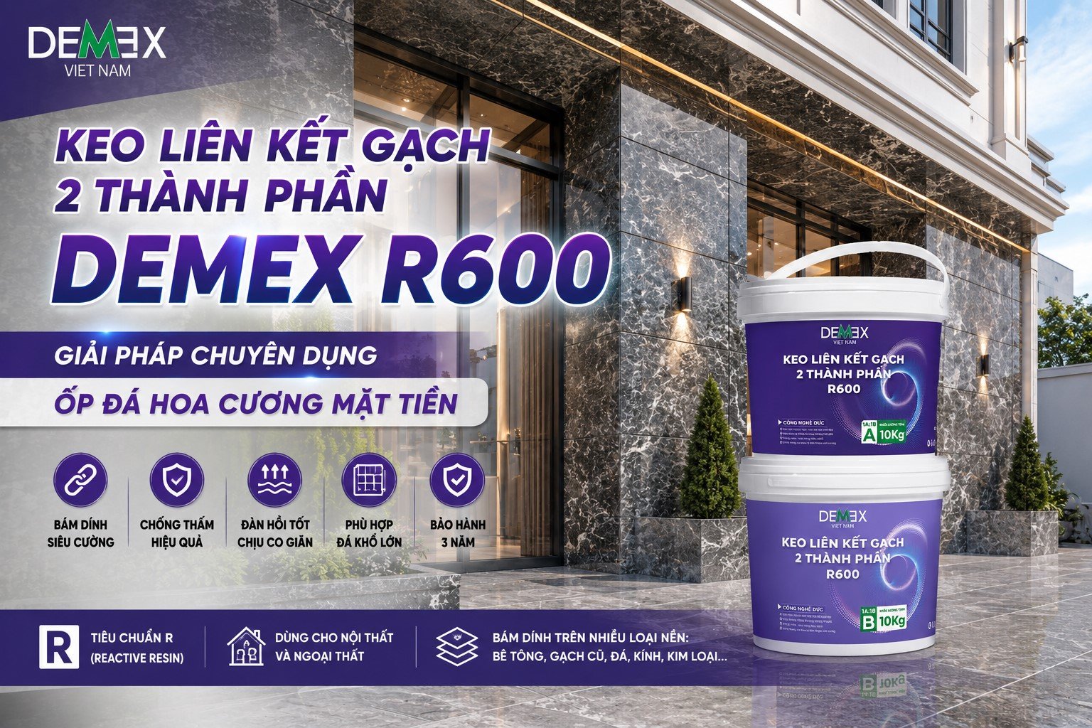 R600 dán mặt tiền đá hoa cương