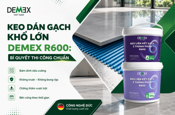 KEO DÁN GẠCH KHỔ LỚN DEMEX R600 – GIẢI PHÁP THI CÔNG AN TOÀN VÀ CHUẨN KỸ THUẬT