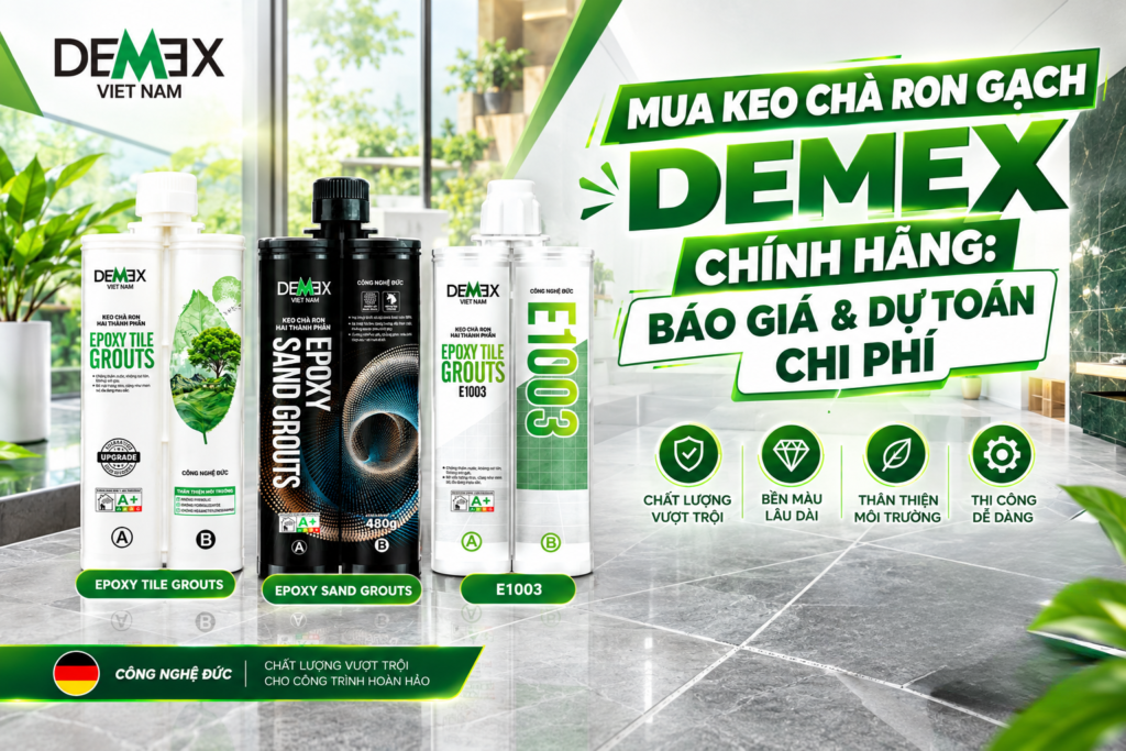 Mua keo chà ron epoxy 2 thành phần Demex chính hãng với giá keo chà ron gạch ưu đãi